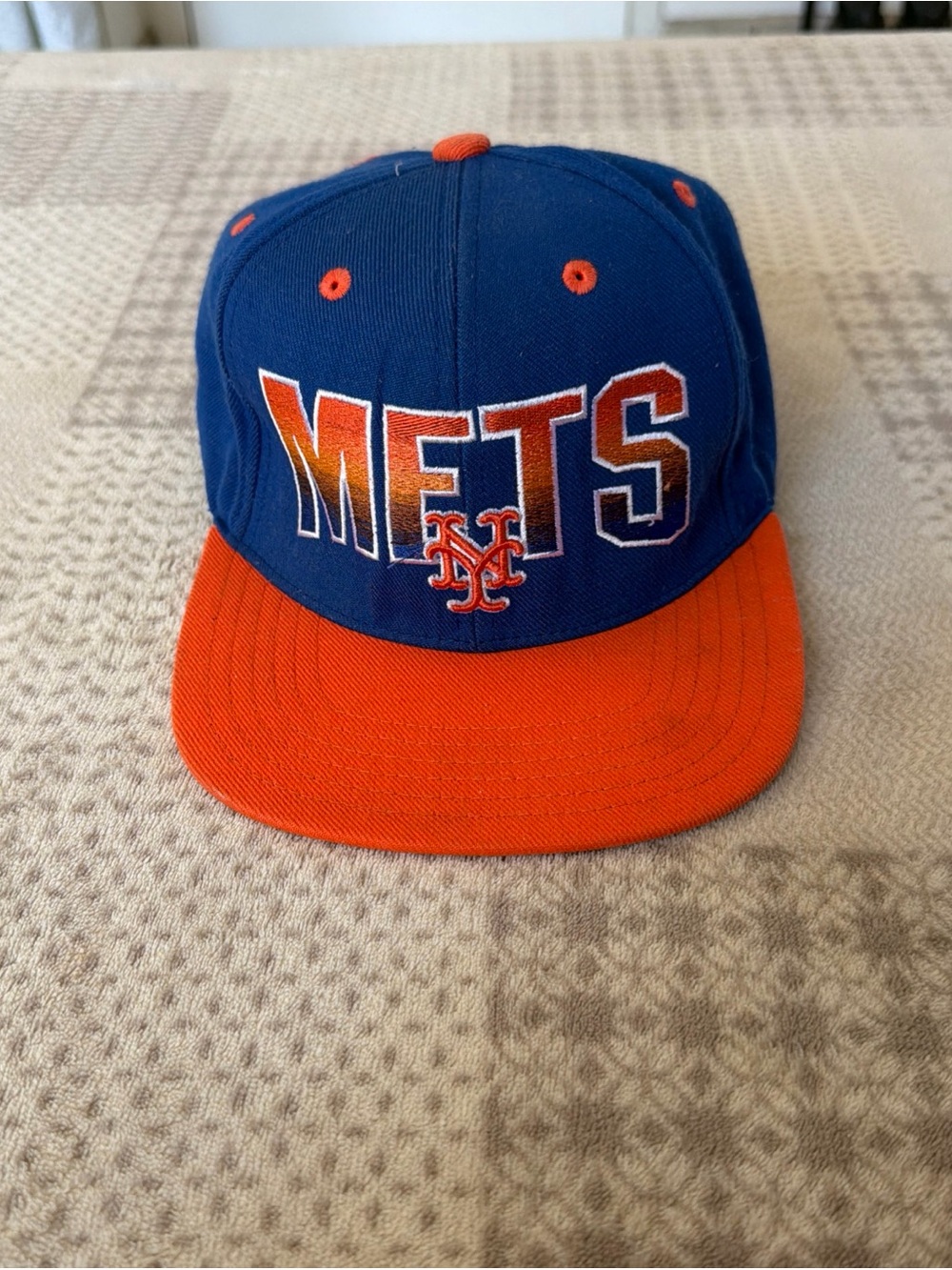 Vintage American Needle Mets Snapback Hat in Blue and Orange